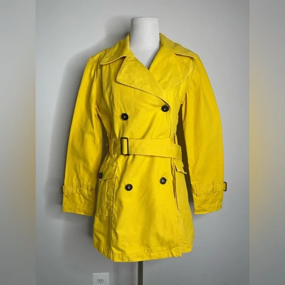 Vintage Y2K yellow fiorucci double breasted cotton canvas peacoat trench coat - Picture 17 of 17